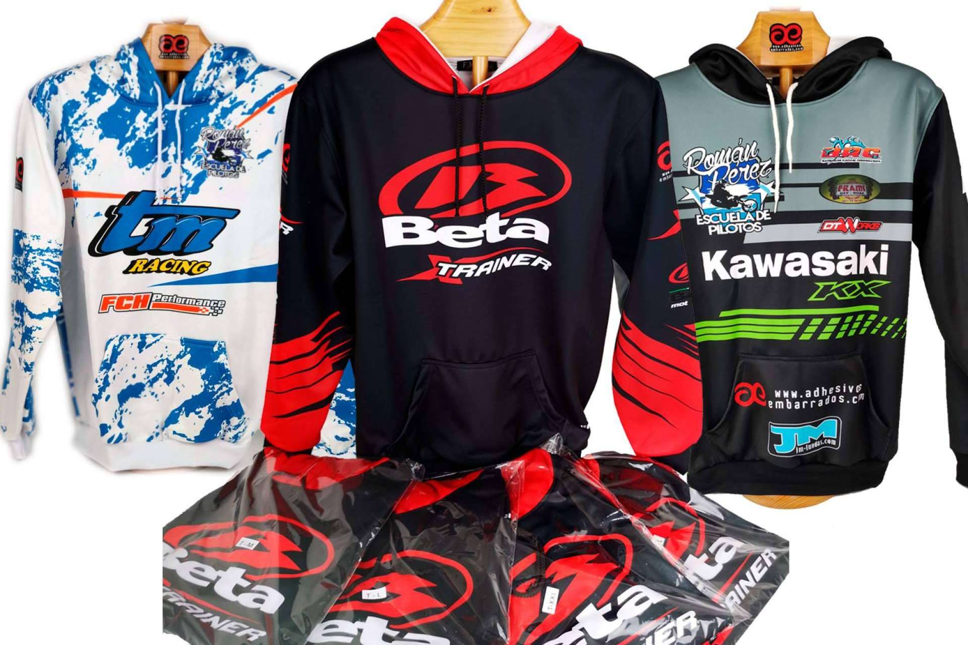 Modelos exclusivos de sudaderas personalizadas para motos, por ADHESIVOSEMBARRADOS