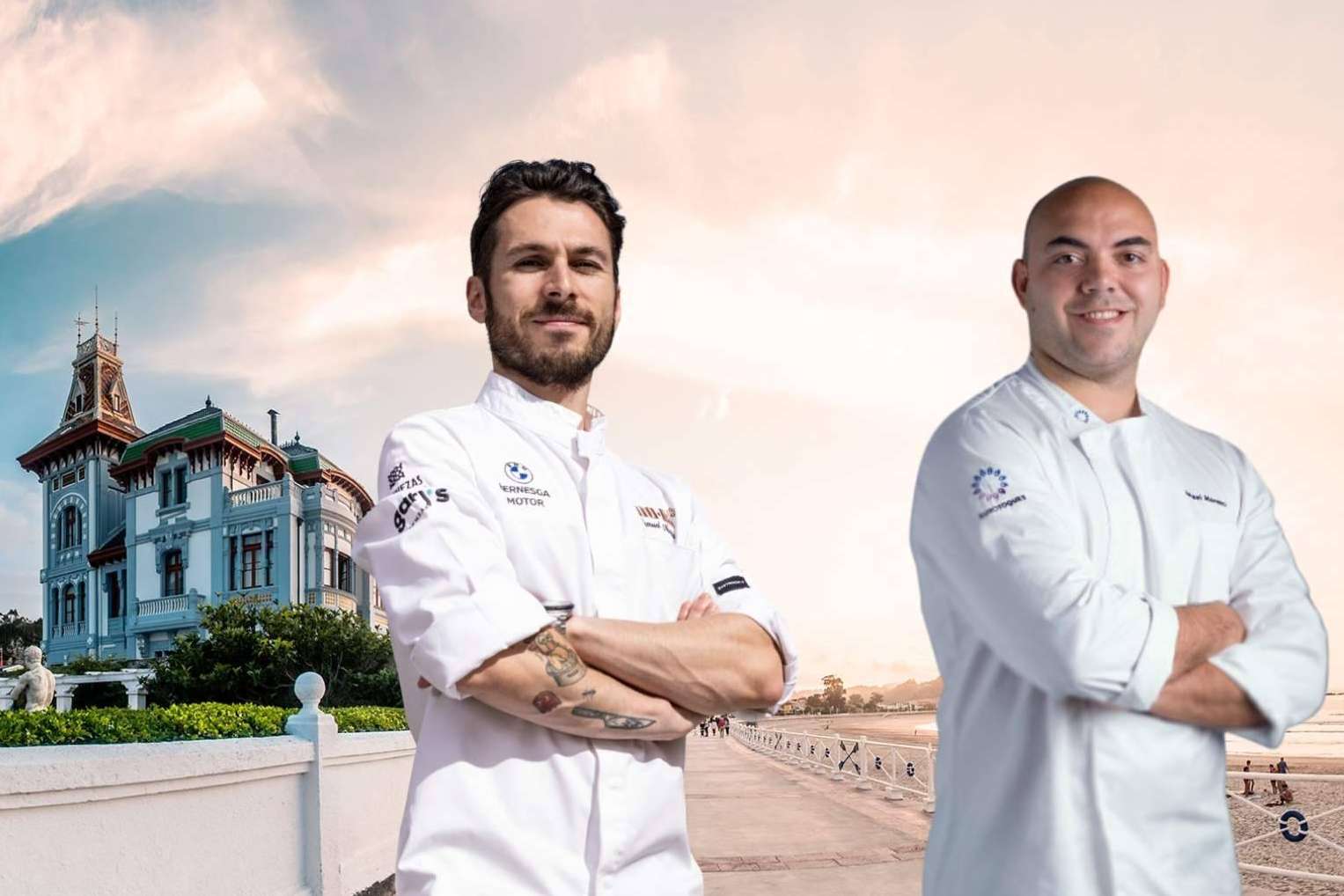 Samuel Naveira (Rte. MU.NA*) e Israel Moreno (Rte. Ayalga*) cocinan juntos en Ribadesella